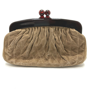CHANEL Pouch suede Brown CC COCO Mark Gamaguchi Women Used