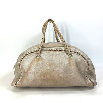 CHANEL Shoulder Bag A31405 leather Champagne Gold CC COCO Mark Mini Boston Duffel bag Luxury line Women Used
