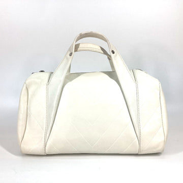 CHANEL Boston Duffel bag A30899 Calf leather white CC COCO Mark Chevron Vstitch Women Used