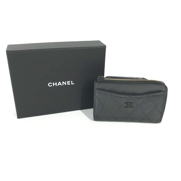 CHANEL Coin case AP3179 leather black So Black CC COCO Mark Matelasse Women Used