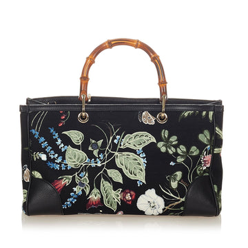 Gucci Flora Knight Bamboo Shopper Canvas Makersluxe