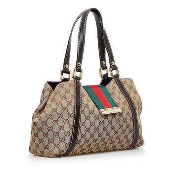 Gucci GG Canvas New Ladies Web Tote (MLB-nXYCc6)