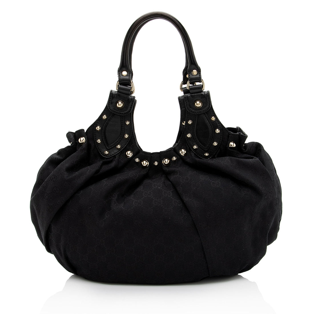 Gucci GG Canvas Studded Pelham Small Shoulder Bag (SHF-0I65Ea)