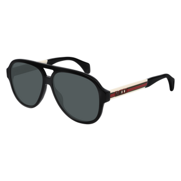 Gucci GG0463S Sunglasses Black White / Grey (S) Men's
