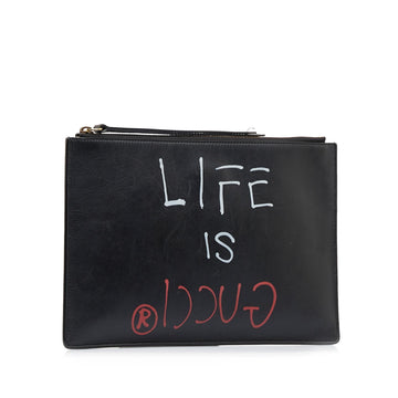 Gucci Gucci Ghost Life is Gucci Leather Clutch Bag (MLB-QPhnpZ)