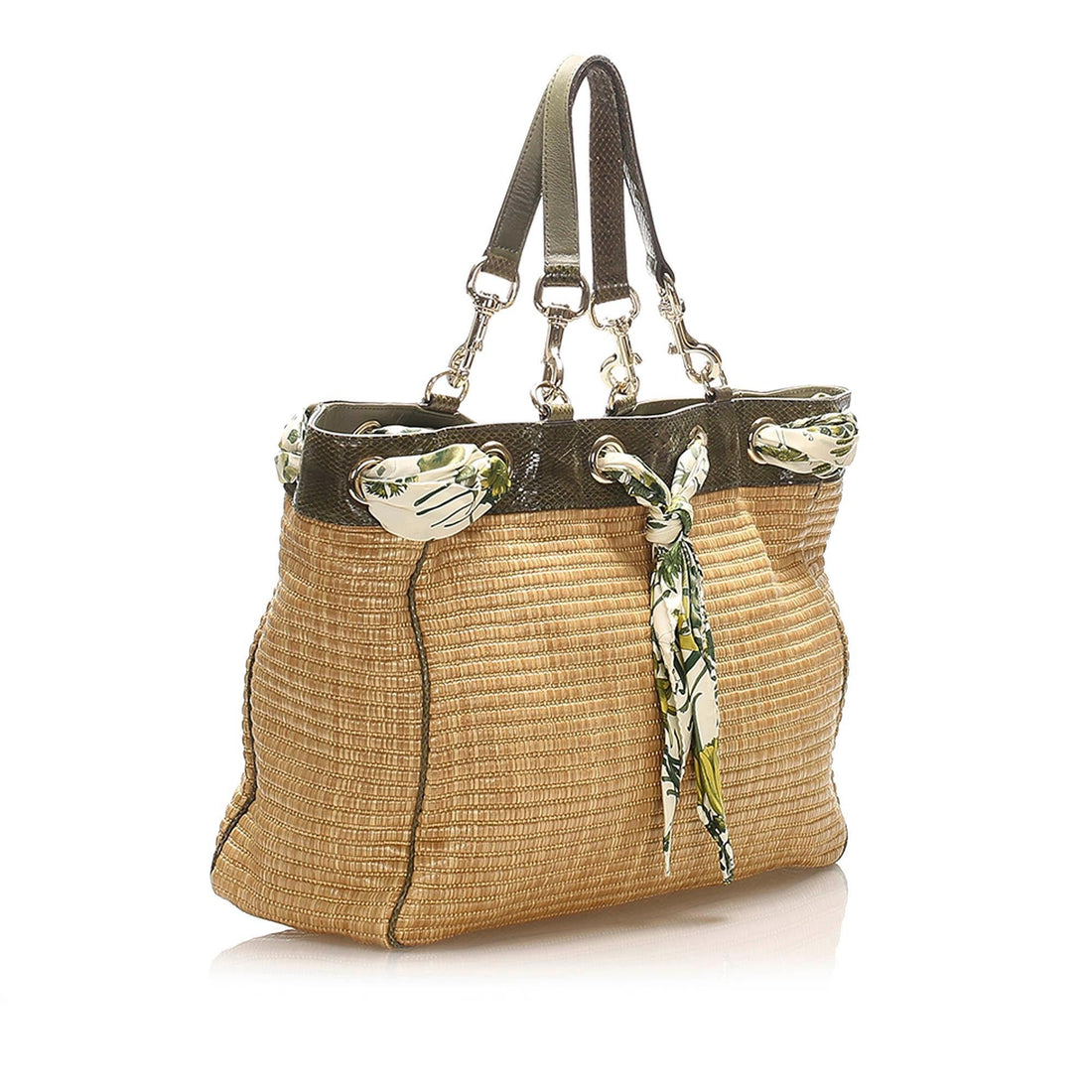 Gucci Positano Scarf Raffia Tote Bag (MLB-15370)