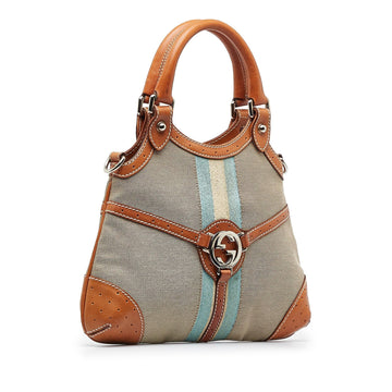 Gucci Web Canvas Reins Satchel (MLB-wUoDp0)