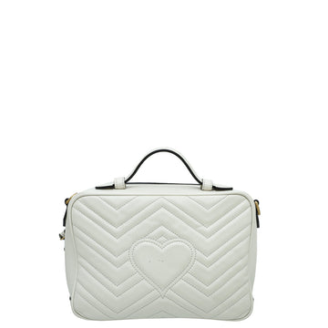 Gucci White Sylvie Web GG Marmont Bag