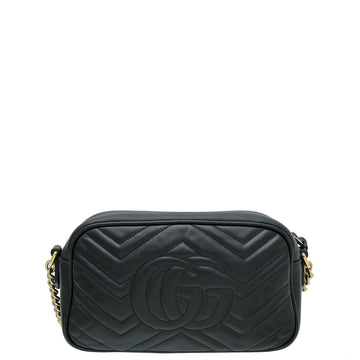 Gucci Black GG Marmont Small Camera Bag
