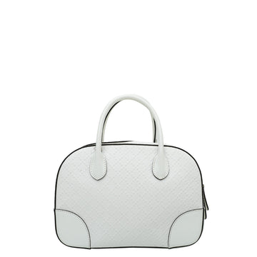 Gucci White Bright Diamante Textured Top Handle Bag