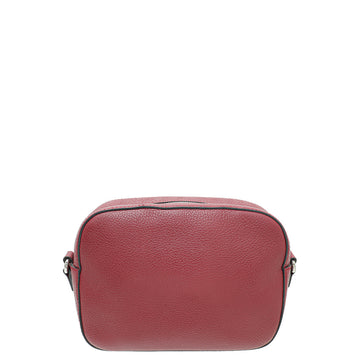 Gucci Burgundy Soho Disco Studs Camera Bag