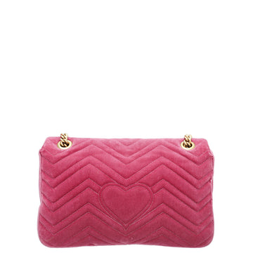 Gucci Pink GG Velvet Marmont Blind For Love Medium Bag