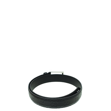 Gucci Black GG Signature Buckle Belt 30