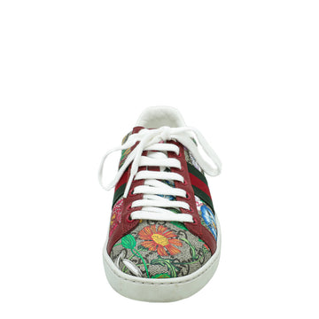 Gucci Ebony Multicolor GG Supreme Floral Print Ace Sneaker 36.5