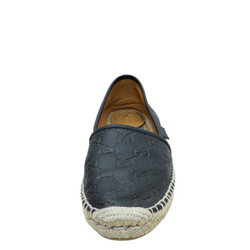 Gucci Black Guccissima Espadrille Flats 39