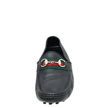 Gucci Black Web Horsebit Loafers 39