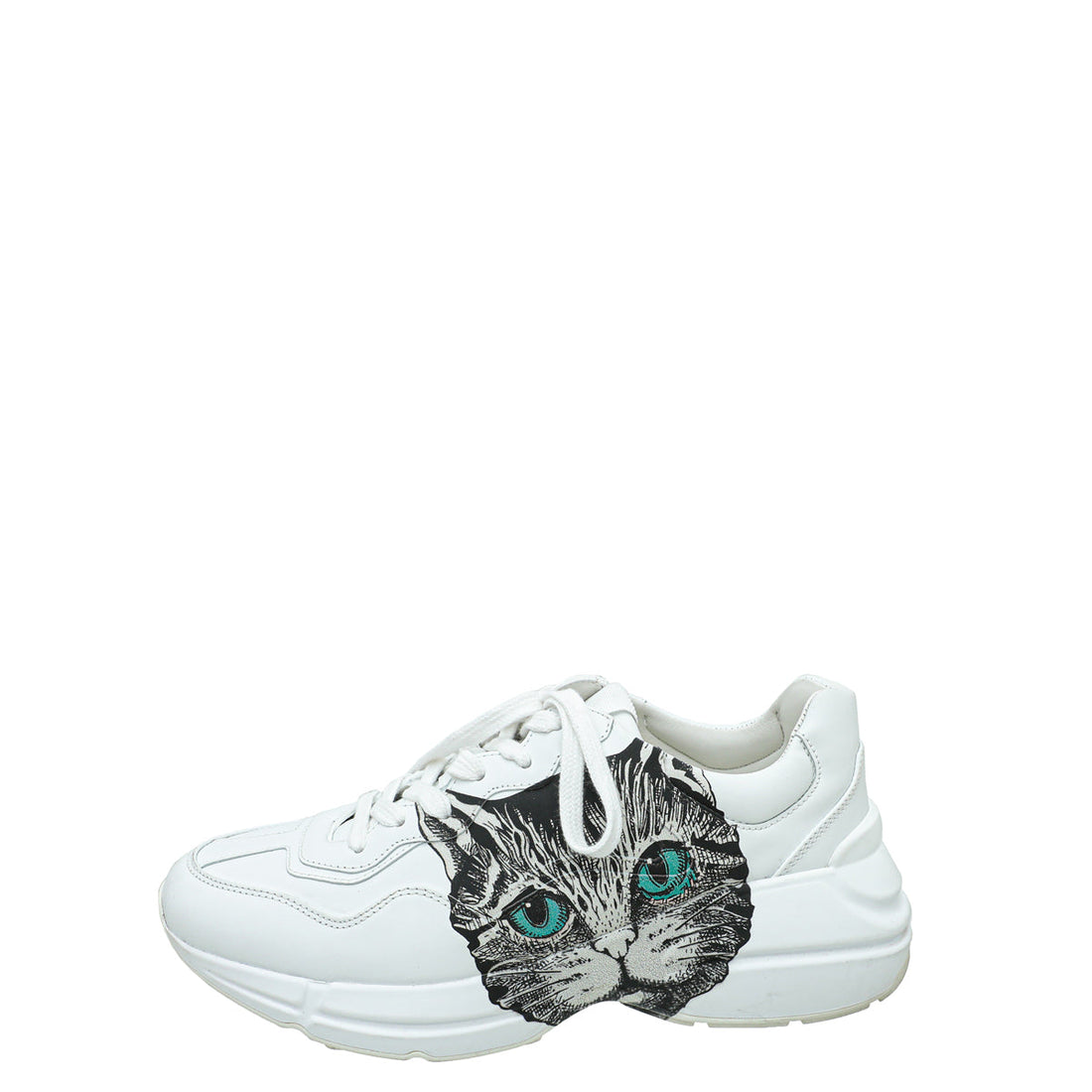 Gucci White Rhyton Mystic Cat Print Sneaker 37.5