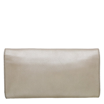 Gucci Metallic Champagne Soho Tassel Flap Clutch