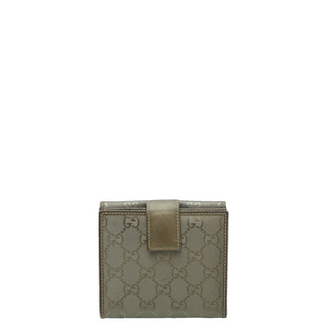 Gucci Metallic Olive Interlocking GG Imprime French Wallet