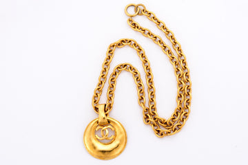 Chanel Vintage Large CC Oval Pendant 93P Necklace, no Dust Cover & Box