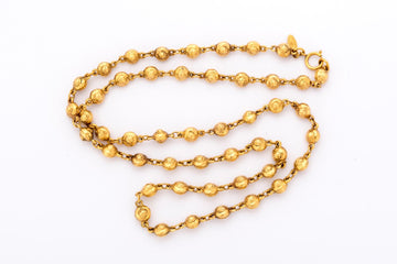 Chanel Vintage Round Ball Necklace, Length 91cm, Gold Color, no Dust Cover & Box