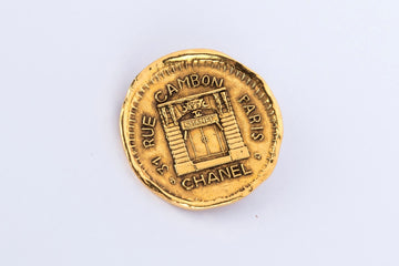 Chanel Vintage 31 Rue Cambon Gold Medallion Brooch, no Dust Cover & Box