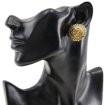 CHANEL Earring Plated Gold gold vintage COCO Mark Women Used