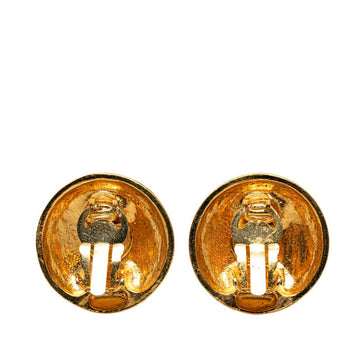 Chanel Mademoiselle Round Clip On Earrings Metal Earrings in Excellent condition