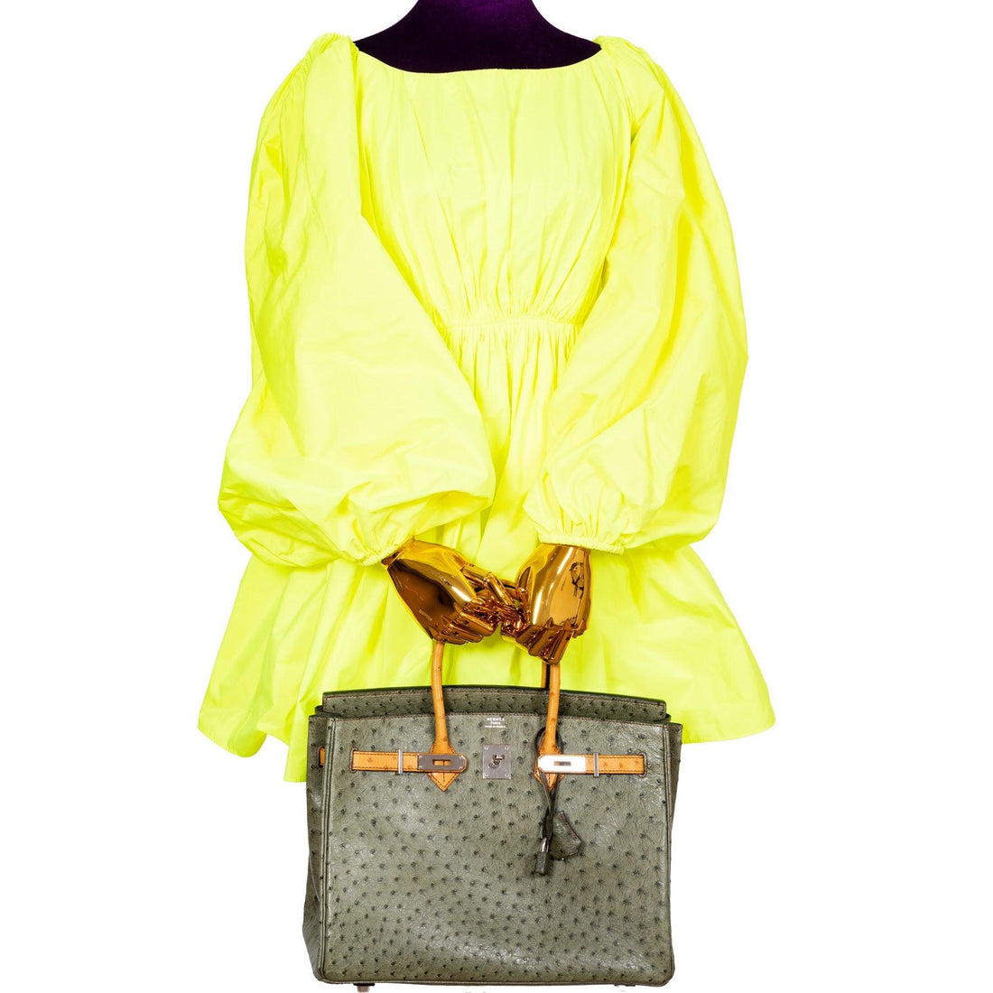 Hermès Birkin 35 Special Order Vert Olive & Sable Ostrich Palladium Hardware