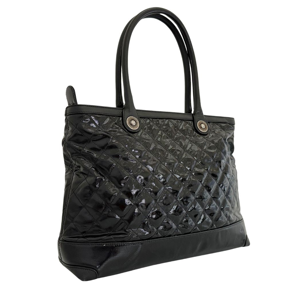 CHANEL Tote Bag Patent leather black Cambon Matrasse Women Used