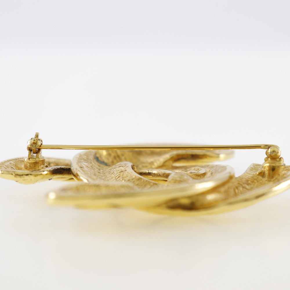 CHANEL Brooch Plated Gold gold Matrasse COCO Mark Women Used