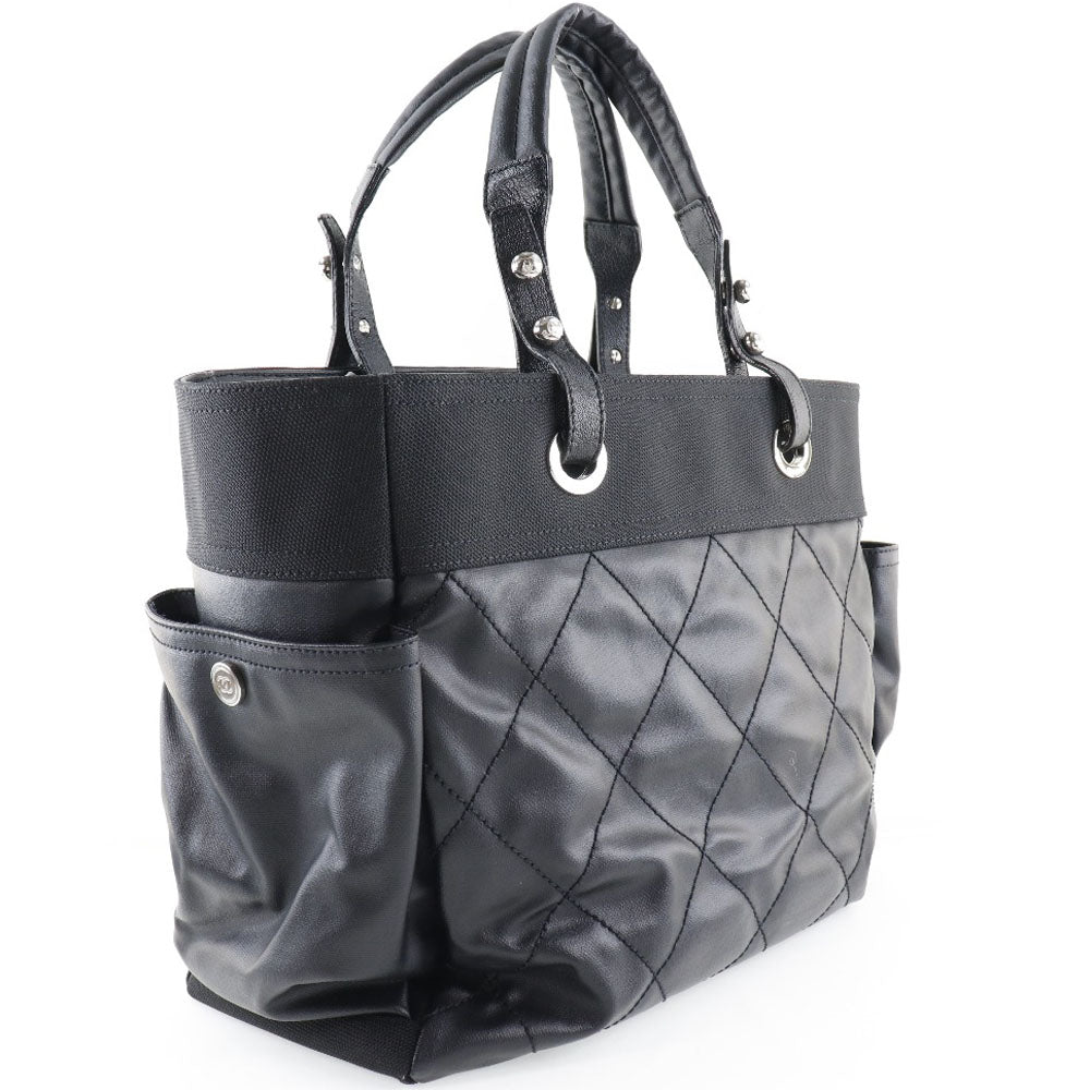 CHANEL Tote Bag A34210 PVC black Paris Biarritz GM Women Used