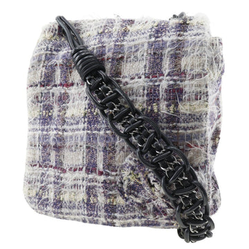 CHANEL Shoulder Bag tweed purple Women Used