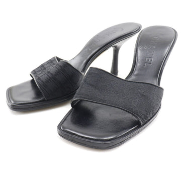 CHANEL Mule Nylon canvas black New travel line Women 35 Used