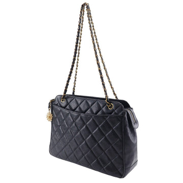 CHANEL Shoulder Bag Caviar skin black ChainShoulder Women Used