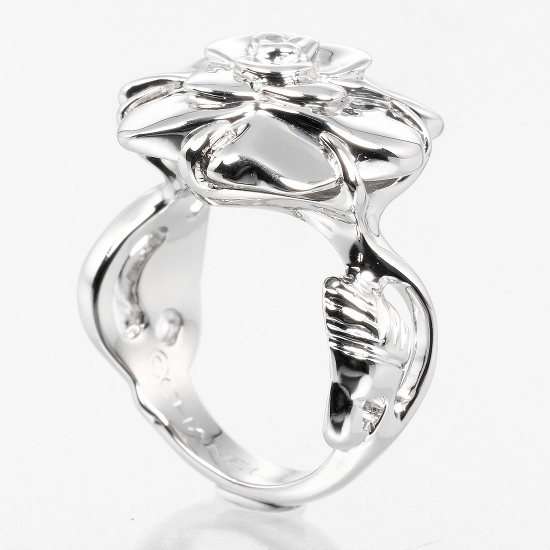 CHANEL Ring K18 white gold White gold Camelia Women Used
