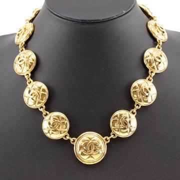 CHANEL Necklace Plated Gold gold vintage Matrasse COCO Mark Women Used
