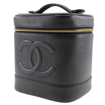 CHANEL Pouch A01998 Caviar skin black Handbag Vanity