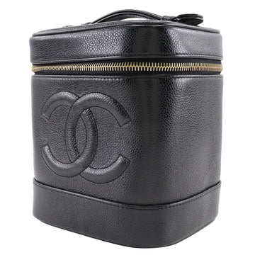 CHANEL Pouch A01998 Caviar skin black Handbag Vanity