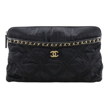 CHANEL Clutch bag Satin black 2WAY tote Ecoport