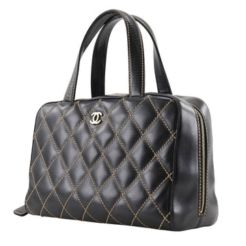 CHANEL Handbag A18121 Calfskin black Wild stitch Mini Boston