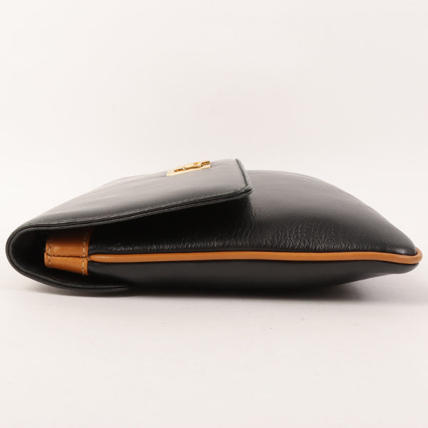 Celine Horse Carriage Plate Clutch Bag Black