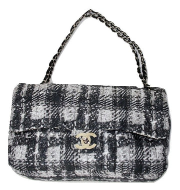 Chanel nylon tweed print flap bag