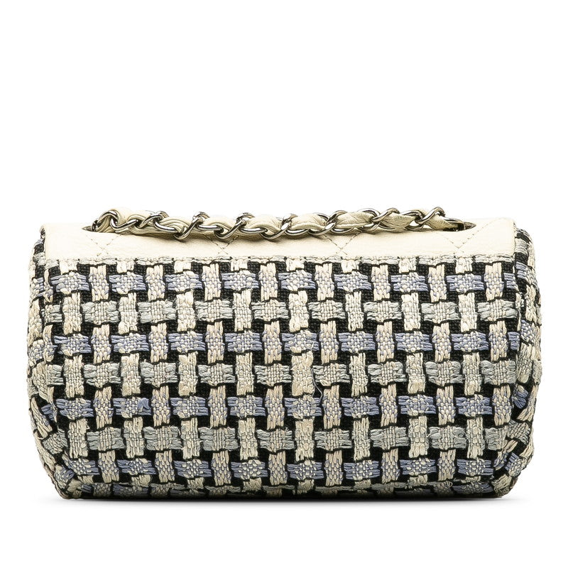Chanel Tweed and Calfskin Single Flap Bag Leather Shoulder Bag in Good condition