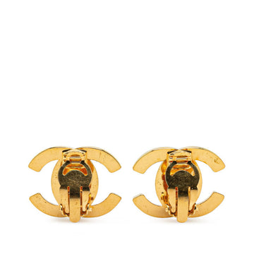 Chanel CC Turnlock Clip On Earrings Metal Earrings in Good condition