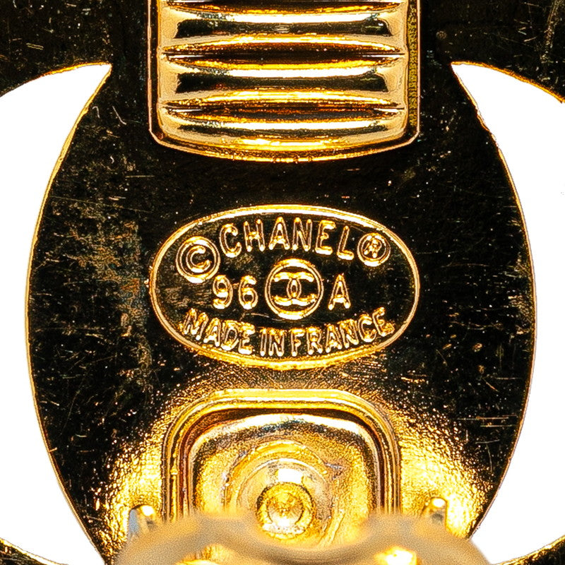 Chanel CC Turnlock Clip On Earrings Metal Earrings in Good condition
