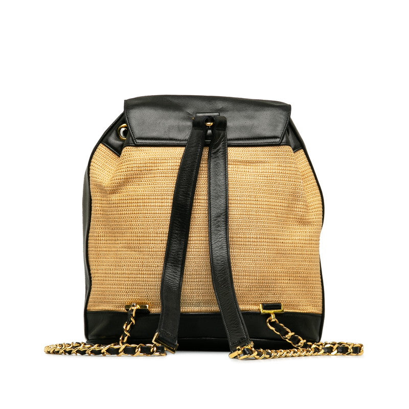 Chanel Raffia Duma Backpack  Natural Material Backpack in Good condition