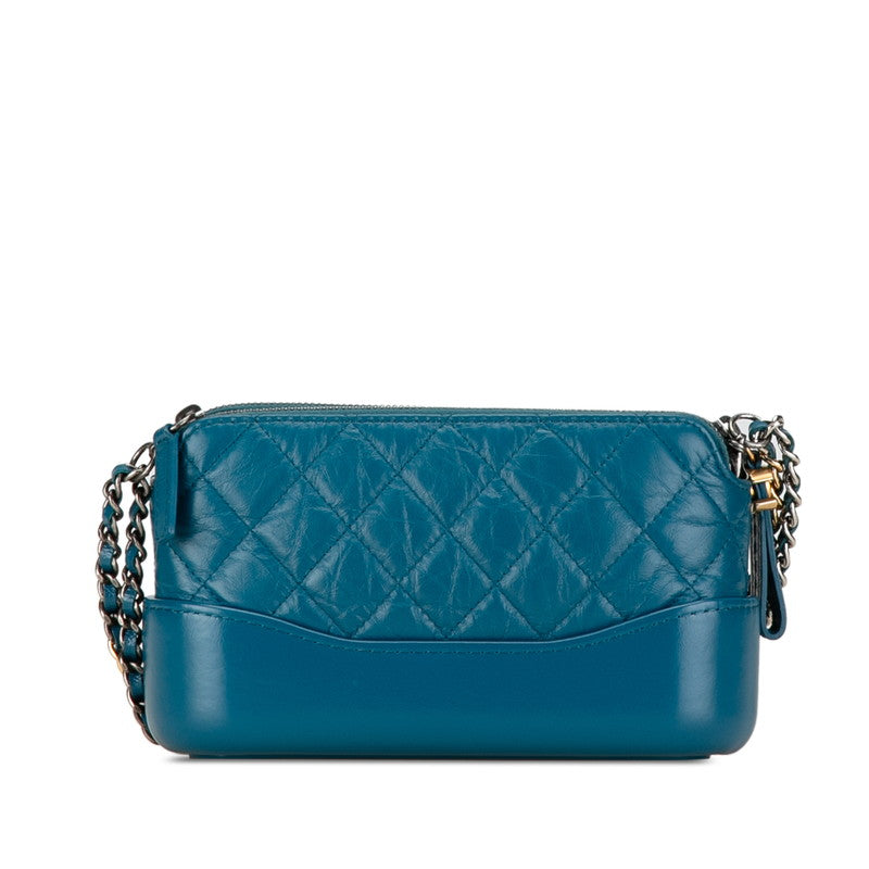 Chanel Quilted Leather Gabrielle Clutch with Chain Leather Crossbody Bag in Good condition