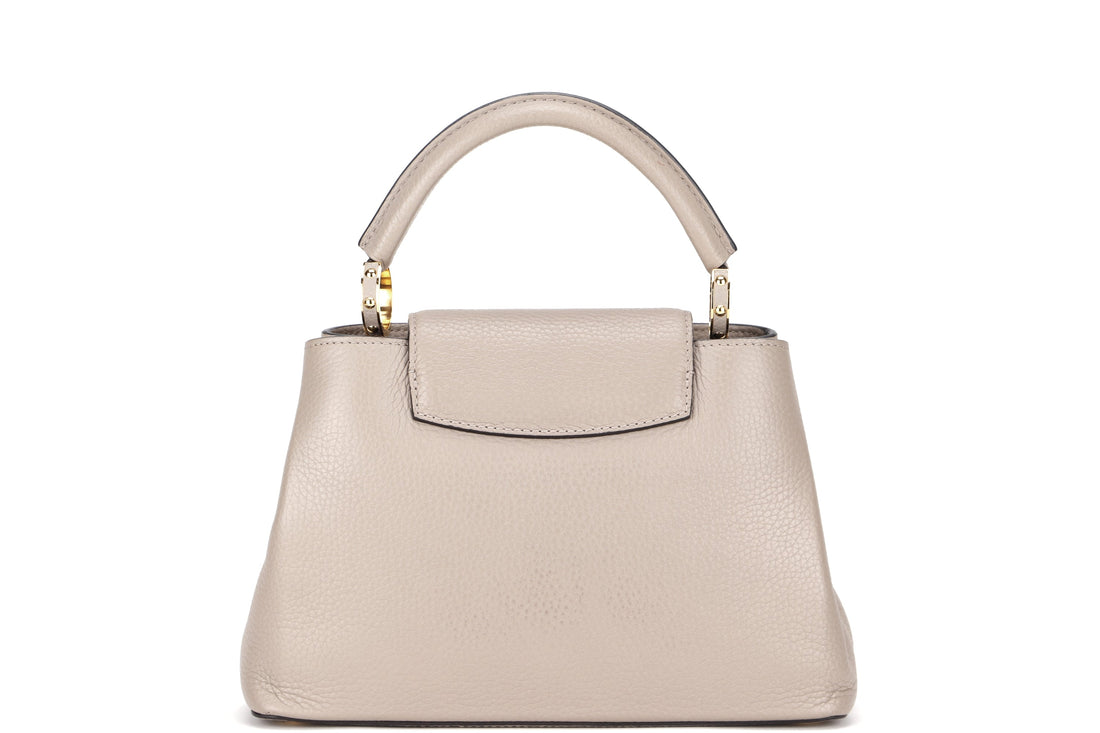 LOUIS VUITTON M94634 CAPUCINE BB (MI0166) GALET COLOR TAURILLON LEATHER GOLD HARFDWARE, WITH STRAP & DUST COVER