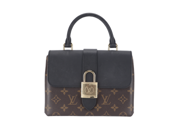 LOUIS VUITTON LOCKY BB (M44141) MONOGRAM CANVAS BLACK LEATHER GOLD HARDWARE WITH STRAP